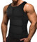 Memoryee Herren Neopren Sauna Weste Body Shaperwear Schwitzweste Taille Trainer Fitness Korsett Reißverschluss Tank Top/Black(Double Belt)/XL