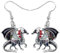 NEWEI Fantasy Emaille Dragons Ohrringe Cute Dragon Geschenke Drache Schmuck Charms für Damen Frauen Mädchen (Schwarz)