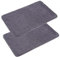 PANA 'Florenz' Badeteppich-Set • Flauschige Vorleger für Badezimmer und WC • Badteppich rutschfest & waschbar • 2er Pack • 50 x 80 cm • Farbe: Grau