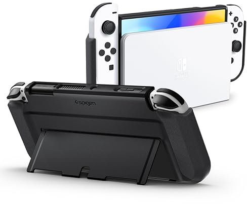 Spigen Thin Fit Hülle Kompatibel mit Nintendo Switch OLED 2021 - Schwarz