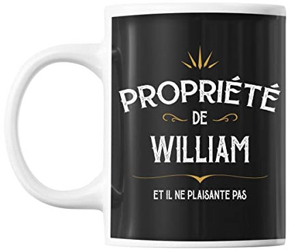 Planetee Mug Propriété de William | Tasse prénom humour