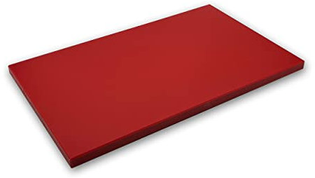 MADDY LIFESTYLE – Hochwertiges MADE IN GERMANY Schneidebrett Kunststoff – lebensmittelechtes, spülmaschinenfestes und messerschonendes Küchenbrett – PE 500 (Rotbraun, 50x30x2cm)
