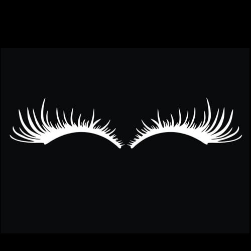 N//B 2 Stück/Set Autoaufkleber Wimpern Aufkleber, Autoscheinwerfer 3D Charming Funny Decal Dekoration (Weiß)