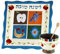 Aviv Judaica Jessica Sporn Rosh Hashanah Honigschalen-Set, dekorativer Keramikteller, bemalt, jüdisches Thema, Shana Tovah mit Honigschale, Holzlöffel, Rosh Hashunah-Platte, jüdisches Neujahrsgeschenk