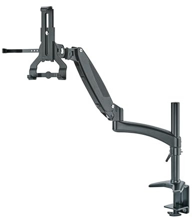 K&M 23874 Tablet-PC-Halter-Bundle Schwarz, Biobased Kunststoff - Halterung 360° drehbar, stufenlose Verstellung um 55 cm