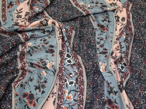 John Kaldor Liza Georgette Stoff, Schiefer, Meterware