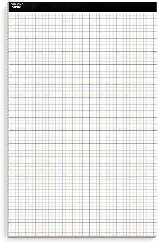 Mr. Pen - Millimeterpapier, 22 Blatt, 43,2 x 27,9 cm, 10,2 x 10,2 cm (4 Quadrate pro Zoll), farbig liniert, Grafikpapier, Rasterpapier, Millimeterpapierblock, 1/4 Millimeterpapier 1/4 Zoll Raster,