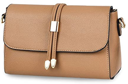 FANDARE Élégant Sac à bandoulière Femmes Sac a Main Sacs Portés épaule Besace Sacoche Messenger Téléphone Besace Voyage Sacs Pochette Impermeable PU Cuir Kaki