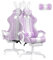 Ferghana Silla Gaming Ergonomica con Masaje Racing y Reposapiés Kawaii, Sillon de Juegos Gamer con Reposacabezas Reclinable y Orejas de Conejo para Oficina, Morado