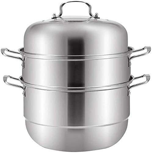 ZAANU Juego de Cocina de Vapor de 28 cm, Cocina de Vapor de Acero Inoxidable, Cocina de inducción, Olla de Vapor de Gas Universal