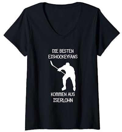 Eishockey Fan Iserlohn T-Shirt mit V-Ausschnitt