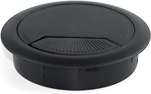 1 Passacavi per Scrivania - Organizza e Gestisci i Cavi con Facilità - Diametro 60 mm - Passacavi Rotondo da Incastro per Scrivania per Ufficio e Casa - Nero, 1 Pezzo