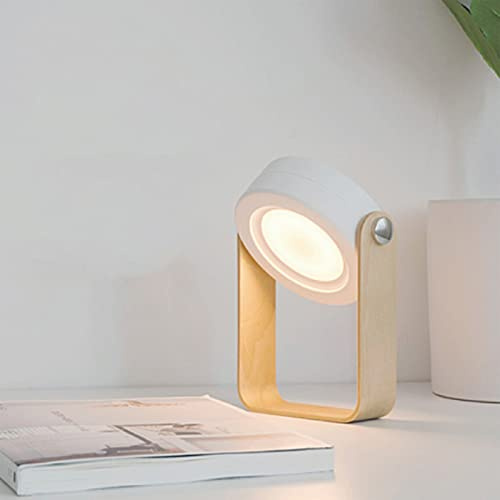 Fockety USB-Tischlampe, Teleskop-LED-Laterne, Nachtlicht, Touch-Schalter, Metall-PC für Schlafzimmer (Elegantes Weiß)