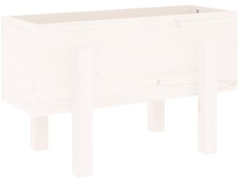 vidaXL Pflanzkübel, Holz Pflanzkasten für Gemüse Blumen Kräuter, Hochbeet für Balkon Garten Terrasse, Blumenkasten Blumenkübel, Weiß Massivholz Kiefer