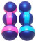 Boule de pétanque Molle intérieur extérieur Lot de 6 (2 triplettes) - Made in France (Bleu Rose/Cyan)