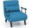 COSTWAY Folding Sofa Bed, 4-in-1 Convertible Single Sofa Chair Bed with 6-Position Adjustable Backrest and Pillow, Padded Seat Lounge Couch Guest Sleeper Recliner Armchair for Living Room (Blue)