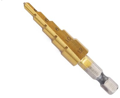 Shallho 1/4 Hexagon Schaft 4-12mm Titan beschichtete Spiral Rillte Schritt Bohrer HSS Schritt Bohrer Für Kunststoff Holz Metall Multi-Loch Kegelbohrer