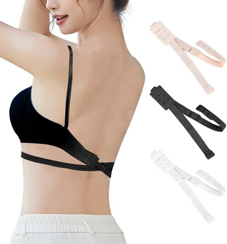 JTMKYO 3PCS Bra Expanders, Backless Converters, Bra Extension Straps, Bra Buckles, Women Girls, Backless,