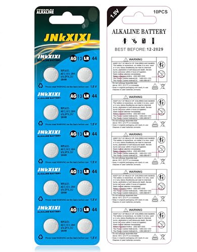 JNKXIXI Knopfzellenbatterien LR44 AG13 357 303 L1154c SR44, 1,5 V, 40 Stück