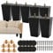 MUXHEL Sofa Legs Set of 8, 10 cm Sofa Feet Wooden Furniture Legs, Replacement Sofa Legs Solid Wood Furniture Legs M8 Bolt with Mounting Plate & Screws for Couch Armchair Dresser-Black