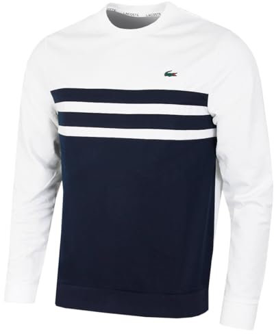 Lacoste Pull Coupe classique Rayé sur la poitrine Durable 2024 Hommes, Blazer blanc/bleu marine/blanc, S