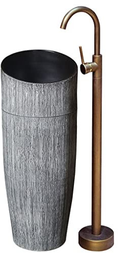 Lavabos sur Pied Lavabo sur Pied Rétro extérieur Type de Colonne Lavabo en céramique Bassin à Colonne Lavabo du Sol au Plafond Lavabo Domestique Base en céramique Lavabo de Salle de Bain