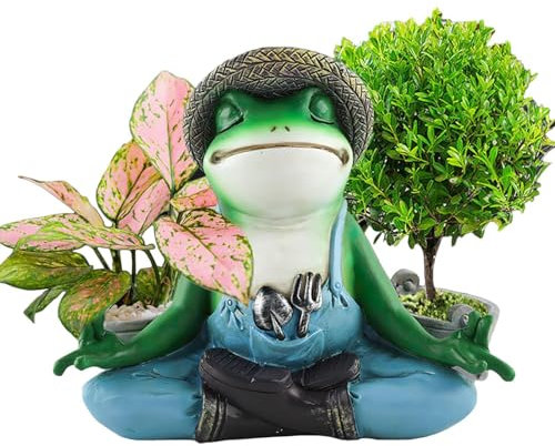 Tier-Topf, Frosch-Pflanzgefäße, Garten-Pflanzgefäß, Frosch-Pflanzgefäß aus Harz für Sukkulenten, Sukkulenten-Pflanzgefäß, Frog Design mit Drainageloch für Sukkulenten, Kaktus