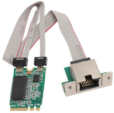 Tarjeta de Red M.2 A+E, Pasador Doblado Tarjeta de Red Gigabit Ethernet, Alto Rendimiento Tarjeta de Red de Puerto único | Tarjeta de Red del Servidor RJ45 con Chip I210AT