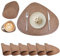 Tischsets Abwaschbar und Untersetzer - Leder Platzsets Rund Doppelseitigen Abwischbar Hitzebeständig Rutschfest Platzdeckchen Lederoptik 6er Set (Camel)