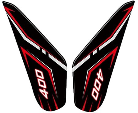 JAYWIS Aufkleber für Kraftstofftank Motorradaufkleber Tankpad Knieschutz Kratzfeste Aufkleber Für Kawasaki Für Ninja 400 Für Ninja400 Z400 2018-2021 Protecto-Aufkleber(Red 2)