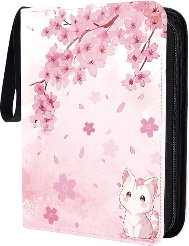 CREATCABIN 400 Tasche Fotokarten Blinder Album A5 Sammelkarten Ordner PU Foto Spielkarten Schnappschüsse Organizer Fotoalbum Wasserfest Mit Griff Reißverschluss Geschenk Für Freunde Kpop Liebhaber
