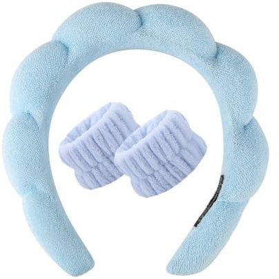 Haarband Damen Stirnband Kosmetik Headband Mit Handgelenk Waschband - 3 Stück Abschmink Haarbänder für Damen