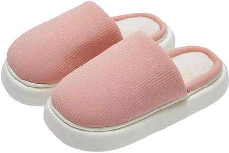 Hausschuhe für Erwachsene, und Winter, für den Innen- und Außenbereich, modisch, einfarbig, bequem und warm, rutschfest Hausschuhe Damen Geschlossen Cloud Slippers Damen