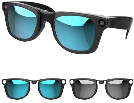 RCstyle Compatible With Ray-Ban Meta Wayfarer(Standard) Smart Glasses Color Changing Clip Set for Man and Woman 50-22 Size M, Gray & Blue