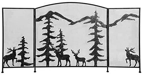 Fireplace Screen Guard, Metallmaschen-Feuerschutz-Bogen-Feuerschutz mit 3 Paneelen, Baby-Sicherheitsgitter für Zuhause/Herd, hoch 70 cm (27,6 Zoll) (Color : Black)