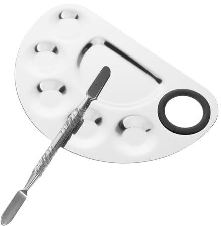 KAILIKETIY Mixing Palette Nail Art Spatula and Cosmetic Mixing Plate for Even Color Distribution for Home and Salon Use Vibrant Nail Designs