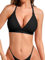 HAWILAND Women's Triangle Bikini Tops Halter Neck Push Up Swimsuit with Padded Swimwear top Bathing Suits Black, M
