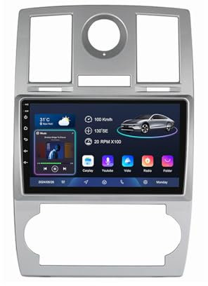 9'' Android 14 Pantalla Táctil Radio Coche 2 DIN para Chrysler 300C 2004-2011 con GPS Navigation Carplay/Android Auto Cámara de Respaldo Controles del Volante Bluetooth(YS50(8+128G))