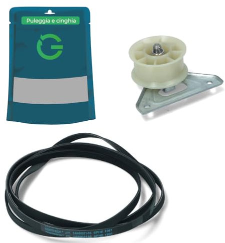 G GRIMALDI Kit Correa 1991 + Polea Tensor para Secadoras Compatible con Indesit Ariston Hotpoint - Recambio para Transmisión Tambor Secadora (1991)
