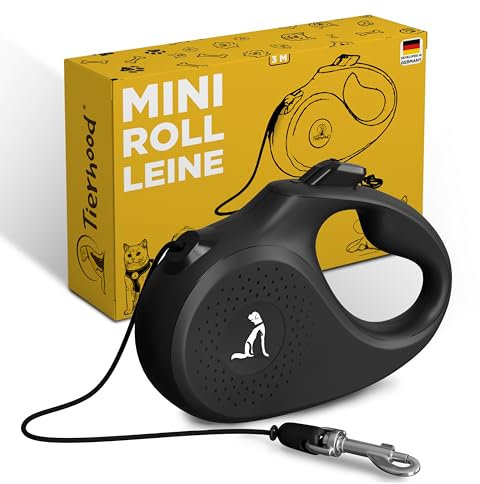 Tierhood MINI Rollleine 3m / 5m für Katzen und kleine Hunde - Leine für Katzen - Leine Hund - Katzen Leine - Welpen Leine - Hundeleine kleine Hunde leicht - bis 8kg