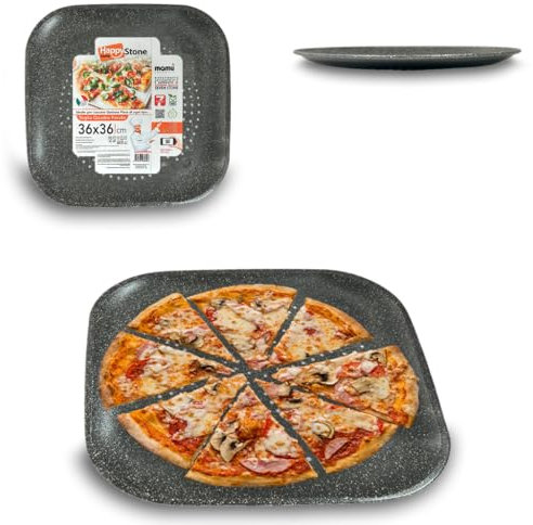 ARCA, Teglia Forata Quadra 36x36 cm per Forno, Antiaderente e Adatta alla Lavastoviglie, Ideale per Pizza, Focacce e Altre Ricette, in Alluminio, Made in Italy