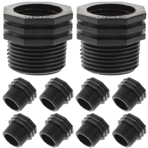 Milisten Schottverschraubung 10 Stück Pp 25mm/20mm Präzises Gewinde | Schwarz, für Aquarium und Industrieeinsatz, Einfach Montierbar mit Eng Anliegendem Sitz