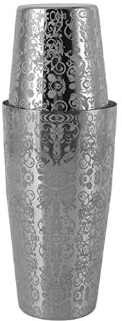 Tainl en Acier en Acier gravé Martini Shaker Argent Mixage Boston Japonais Bostles sans Cocktail Stainl shakerengravé Cocle Est (Sans fond)
