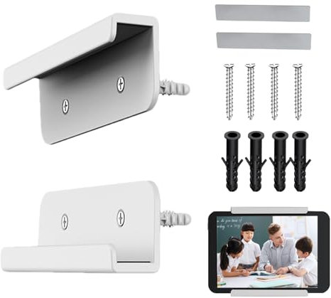 Wall Mount For Tablet - Adhesive Laptop Shelf, Smart Device Stand | Sturdy Holder Mount For Tablets, Smartphones, Laptops, Wall Organization For Home Office, Kitchen Workstation, Studio Setup