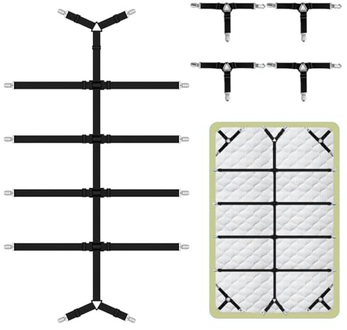 Ptyism 5 Stück Bettlakenspanner(mit metallclip) Spannbettlaken Halter,Spanner für Bettlaken丨Bettlaken Spanner, Greifer, Die Ihre Laken an Ort und Stelle Halten.