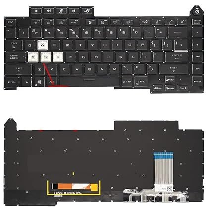 LZZSEOZ US RU Laptop RGB-Tastatur für ASUS für Rog für Strix G15 G513 G513RW G513RC G513RM G513QR G513QE G513IM G513IE G513IC(US RGB Backligh)