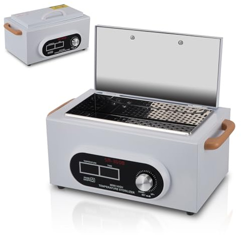 300W sterilisator für instrumente, 230℃ Heißluftsterilisator Desinfektion mit einstellbarem, Timer Kleine Sterilisatoren für Nagelwerkzeuge Kosmetikwerkzeuge Fußpflege
