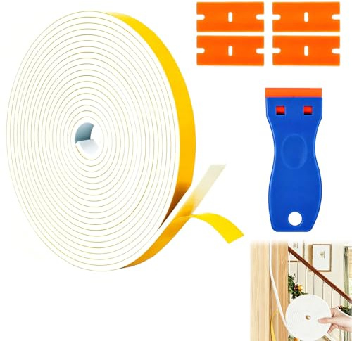 5 m Dichtungsband für Kochfelder, selbstklebend, Schaumstoffdichtungen (6 x 3 mm) mit Schaber – Dichtungsband für Herd, Glaskeramik, Spülen & Elektroherde