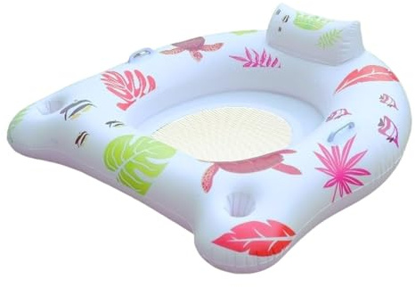 Tumbona hinchable para piscina, con luces LED, para relajarse, viajes, vacaciones en la playa, para familias, hombres, mujeres