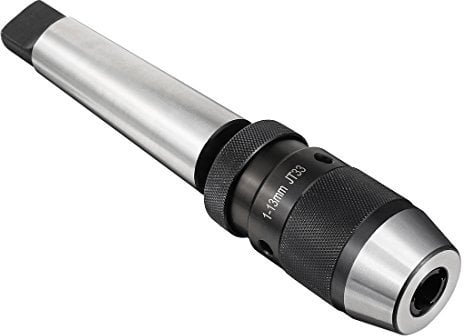 sourcingmap Keyless Drill Chuck MT4 Morse Taper Mount Adjustable 1/32-1/2 (1mm-13mm) 3-Jaw for Lathes Milling Drilling Machine